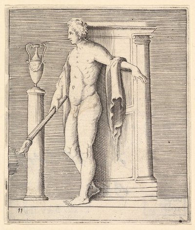 Tapınak Kapısında Meşaleli Adam, yayınlanmış ca. 1599-1622. by Unbekannt