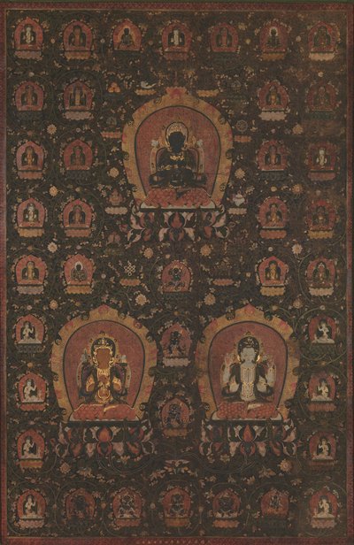 Vajradhara Mandala, Manjushri ve Sadakshari - Lokeshvara, 1479 tarihli. by Unbekannt
