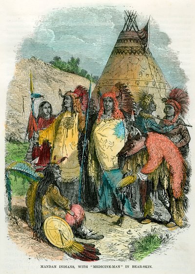 Mandan Kızılderilileri, Tıp Adamı Ayı Derili, c1875 by Unbekannt