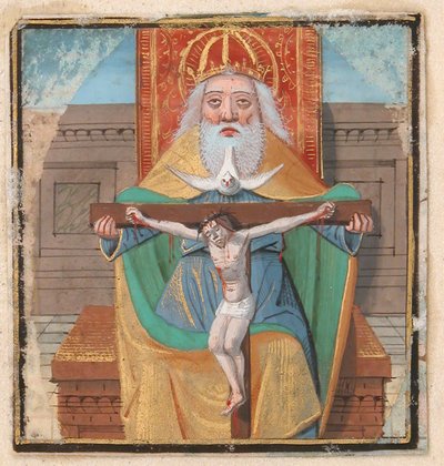 15. yüzyılın sonlarında bir Saatler Kitabından Trinity ile El Yazması Aydınlatma. by Unbekannt