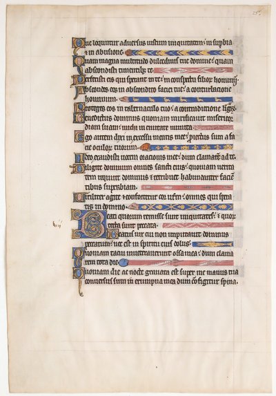 Kraliyet Mezmurundan El Yazması Yaprağı, İngiliz, 13. yüzyıl. by Unbekannt