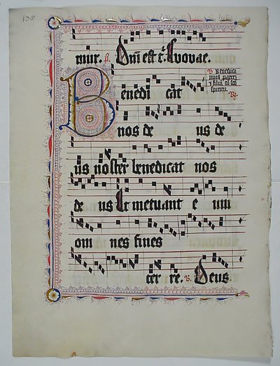 Baş Harfi B ile El Yazması Yaprağı, bir Antiphonary