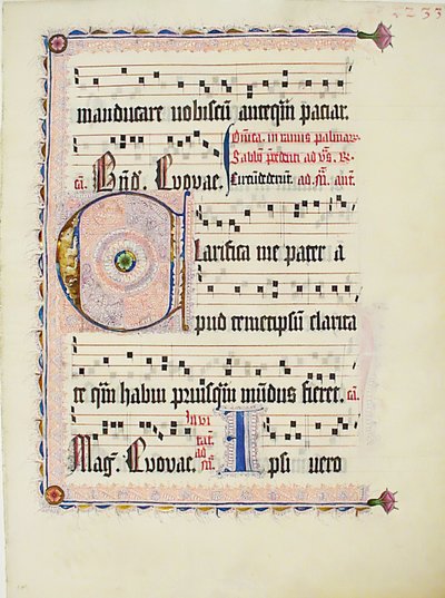 Baş Harfi C ile El Yazması Yaprağı, bir Antiphonary