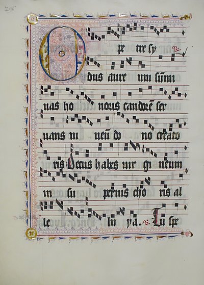 Bir Antiphonary, Almanca, 15. yüzyılın ikinci çeyreğinden Baş Harfi ile El Yazması Yaprağı. by Unbekannt