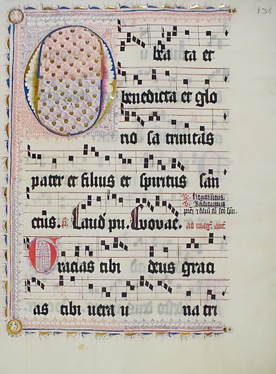 Bir Antiphonary, Almanca, 15. yüzyılın ikinci çeyreğinden Baş Harfi ile El Yazması Yaprağı. by Unbekannt