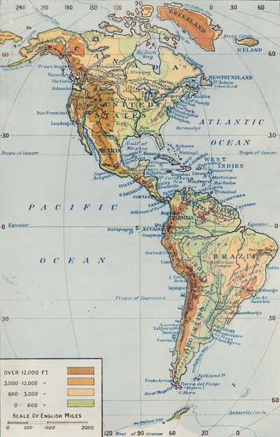 Harita - Amerika Kıtası, 1916 by Unbekannt