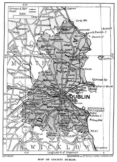 County Dublin Haritası, İrlanda, 1924-1926 by Unbekannt
