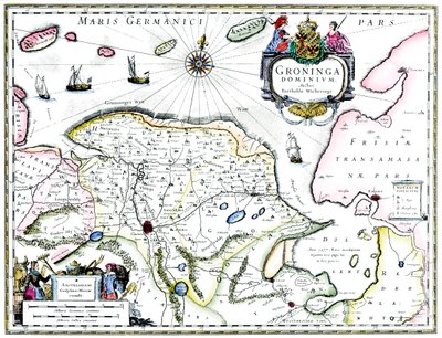 Groningen Haritası, Hollanda, 17. yüzyıl by Unbekannt