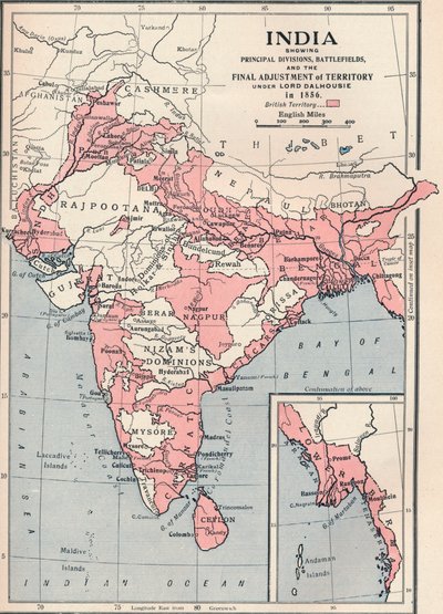 1856 1906 Hindistan Haritası. by Unbekannt