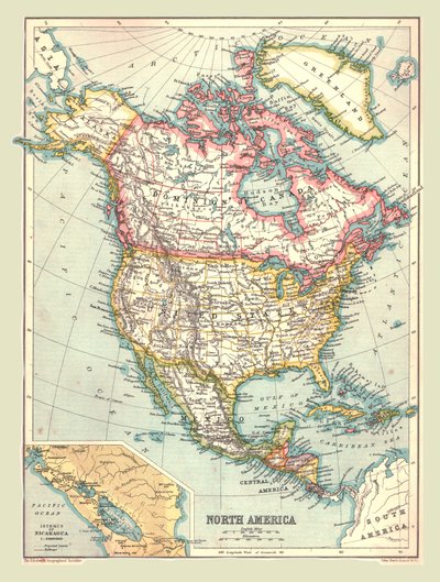 Kuzey Amerika Haritası, 1902. by Unbekannt