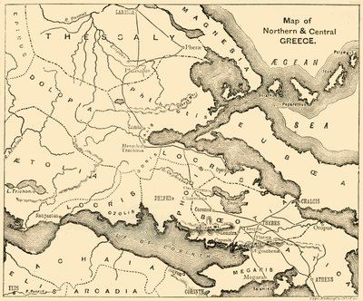 Kuzey ve Orta Yunanistan Haritası, 1890. by Unbekannt