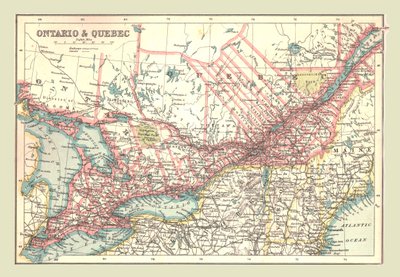 Ontario ve Quebec haritası, 1902. by Unbekannt