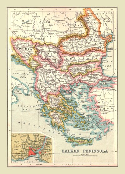 Balkan Yarımadası Haritası, 1902. by Unbekannt