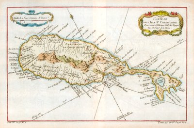 Karayip adası St Christopher, c1764 haritası by Unbekannt