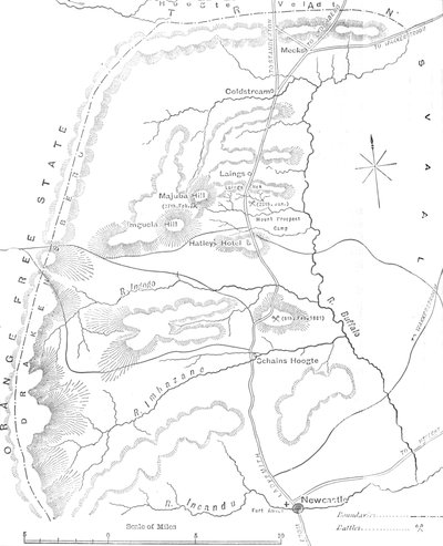 Newcastle ve Transvaal arasındaki Ülke Haritası, c1880 by Unbekannt