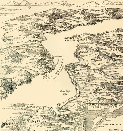 Çanakkale Haritası, Birinci Dünya Savaşı, 1915, c1920. by Unbekannt