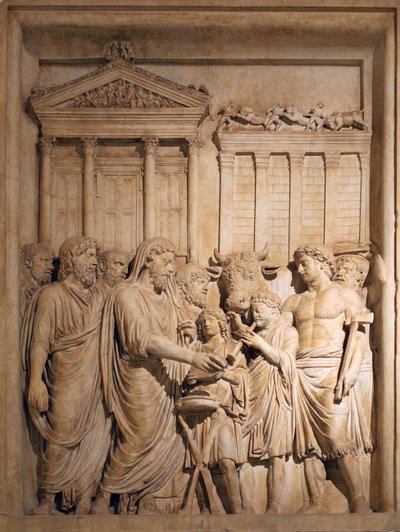 Marcus Aurelius ve İmparatorluk ailesinin üyeleri, Germen kabilelerine karşı başarı için şükranlarını sunarlar, yaklaşık 176-182 by Unbekannt