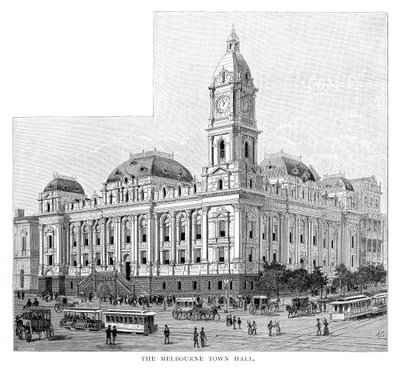 Melbourne Belediye Binası, Victoria, Avustralya, 1886 by Unbekannt