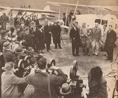 Heston Havalimanı'ndaki Sefer üyeleri, 17 Şubat 1933, Hindistan'a gitmeden hemen önce, c1 by Unbekannt