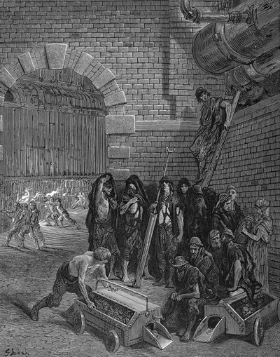 İmbiklere ara veren erkekler, Lambeth Gasworks, 1872 by Unbekannt