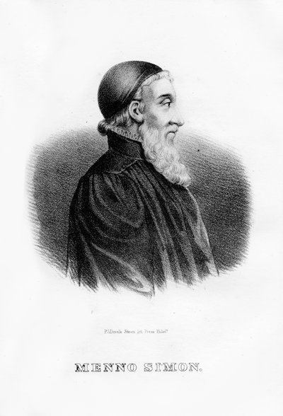 Menno Simons, Hollandalı Anabaptist dini lider, 1854 by Unbekannt