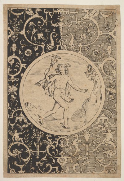 Grotesklerle Dekoratif Bir Çerçevede Merkür, yaklaşık. 1600-1630. by Unbekannt
