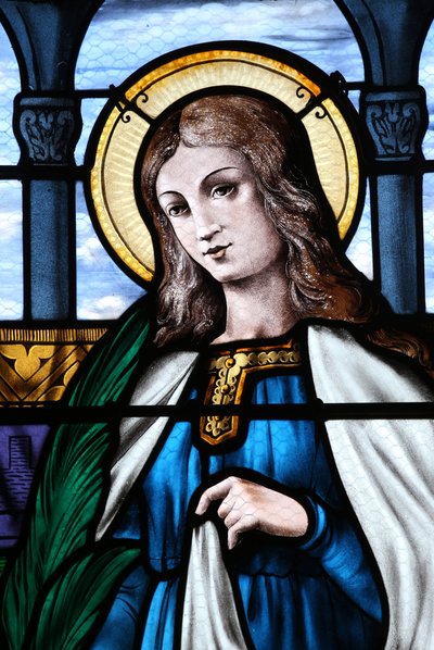Mezilles kilisesi. Vitray pencere. Saint Eliane. Fransa by Unbekannt