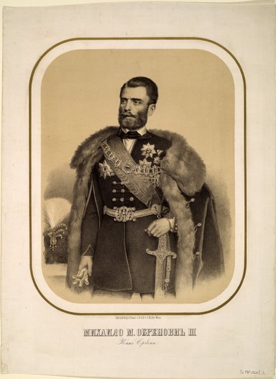Mihailo Obrenovic III 1823-1868, Sırbistan Prensi, yaklaşık 1860 by Unbekannt