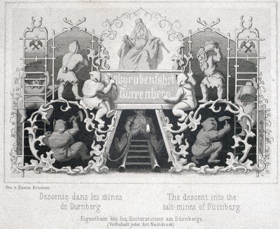 Tuz Madeni: 1850 dolaylarında Avusturya, Durrnberg Tuz Madenlerine İniş by Unbekannt