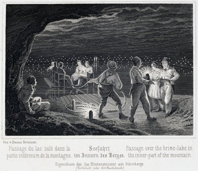 Tuz madeni: Tuz gölünün geçişi, dağın içinde, 1850 civarında, Durrnberg, Avusturya by Unbekannt