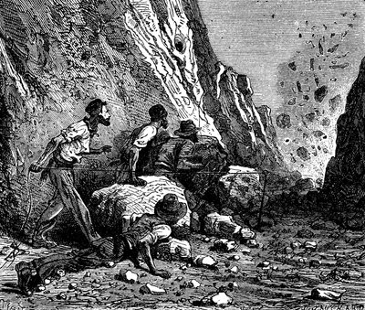 Madenciler patlatma, 1879. by Unbekannt