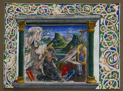 Bir El Yazmasından Kesilmiş Minyatür: Vahşi Doğada Aziz Jerome, c. 1500. by Unbekannt