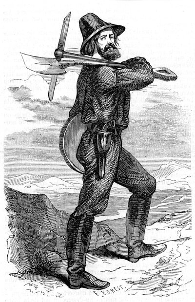 Kaliforniya altın alanlarında maden arayıcısı, 1853 by Unbekannt