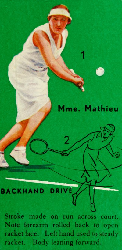 Bayan Mathieu - Backhand Drive, c1935. by Unbekannt