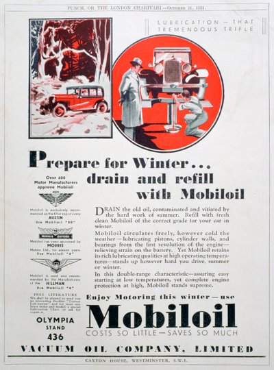 Mobiloil motor yağı reklamı, 1931 by Unbekannt