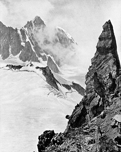 Aiguille Marbrees, Alpler, 20. yüzyılın başlarında görüldüğü gibi Mont Maudit by Unbekannt