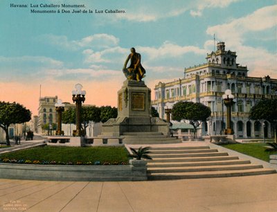 Bilgin ve filozof Jose de la Luz Caballero Anıtı, Havana, Küba, c1920 by Unbekannt