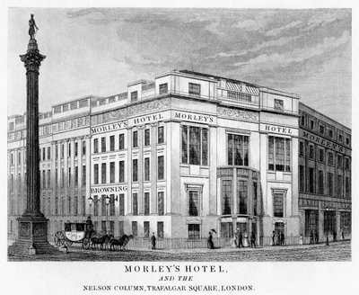 Morleys Hotel ve Nelsons Sütunu, Trafalgar Meydanı, Westminster, Londra, 19. yüzyıl by Unbekannt