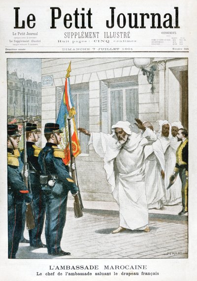 Fas Büyükelçiliği, Fransız bayrağını selamlayan baş büyükelçi, 1901 by Unbekannt