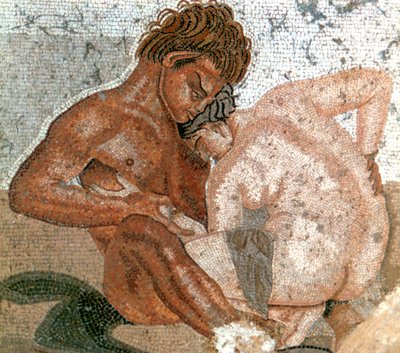 Bir satir ve peri mozaiği, Faun Evi, Pompeii, İtalya by Unbekannt