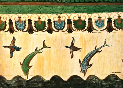 Lionesses Tomba delle Leonesse Mezarı'ndaki duvar frizi, Tarquinia, İtalya, 1928. by Unbekannt