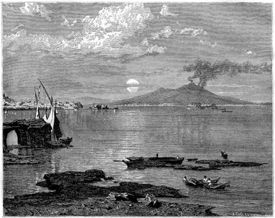 Napoli ve Vezüv Yanardağı, Pausilippe, İtalya, 19. yüzyıl by Unbekannt