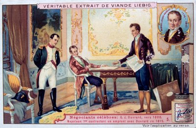Napolyon Gabriel Julien Ouvrard ile borç müzakeresi yapıyor, 1815, 19. yüzyıl by Unbekannt