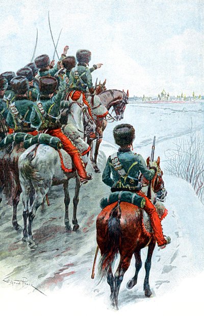 Napoleons Grande Armee, Moskova manzarasını yakalarken, 1812 19. yüzyılın sonları by Unbekannt