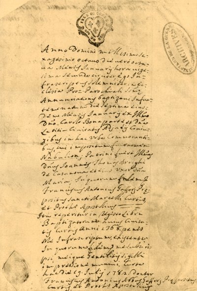 Napolyon doğum belgesi, 21 Temmuz 1771, 1921. by Unbekannt