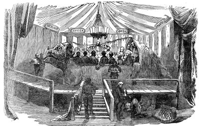 Dinozor modelinin içinde yemek yiyen doğa bilimcileri, Crystal Palace, Sydenham, New Years Eve, 1853 by Unbekannt