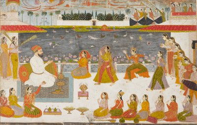 Nawab ve bayanlar terasta bir nautch izliyor, 1760 by Unbekannt