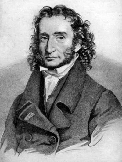 Niccolò Paganini, İtalyan kemancı, 19. yüzyıl by Unbekannt