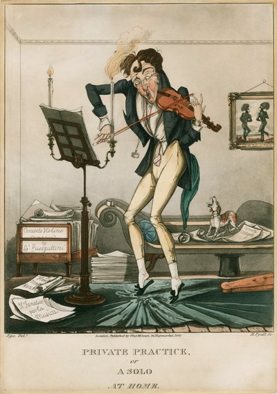 Niccolo Paganini - karikatürler by Unbekannt