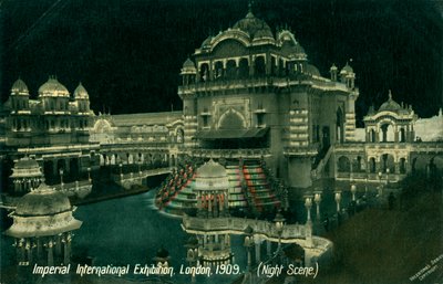 Imperial International Exhibition'da gece sahnesi, White City, Londra, 1909 by Unbekannt